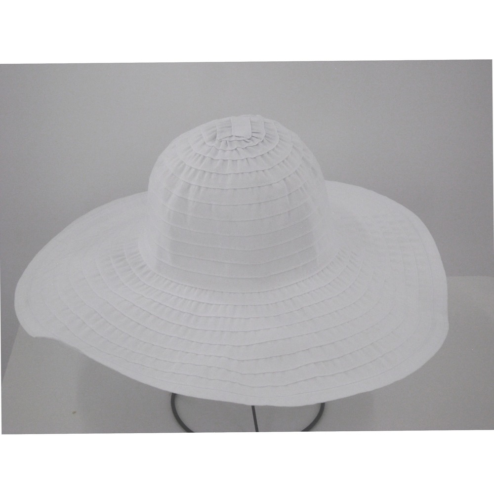 NYC Underground Womens White Floppy Sun Hat Wide Brim Beach Summer Travel OS